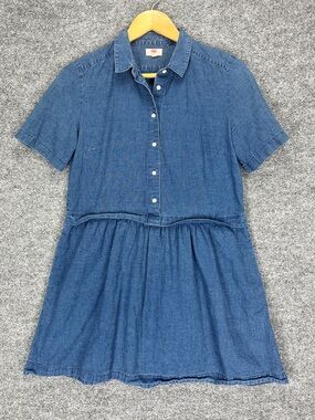 Levi’s Women’s Chambray Denim Dress Size Small Short Sleeve Cotton Shirtdress